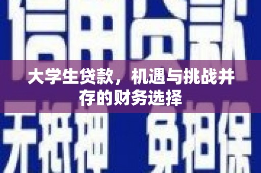双河大学生贷款，机遇与挑战并存的财务选择