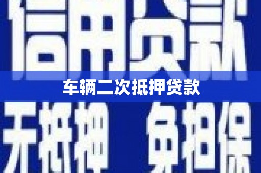 双河车辆二次抵押贷款