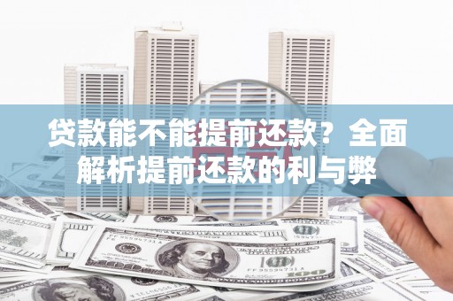 双河贷款能不能提前还款？全面解析提前还款的利与弊
