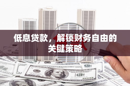 双河低息贷款，解锁财务自由的关键策略
