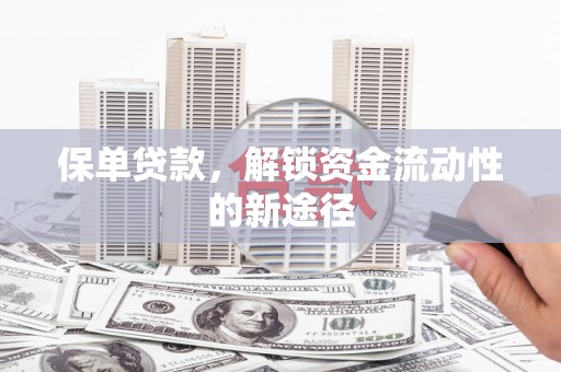 双河保单贷款，解锁资金流动性的新途径