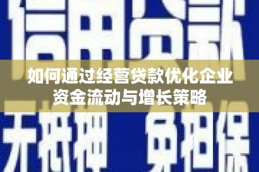 双河如何通过经营贷款优化企业资金流动与增长策略