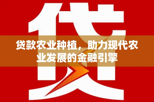 双河贷款农业种植，助力现代农业发展的金融引擎