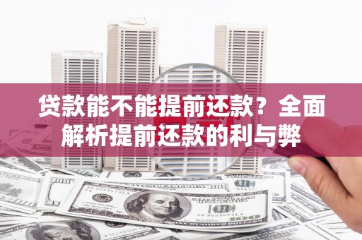 双河贷款能不能提前还款？全面解析提前还款的利与弊