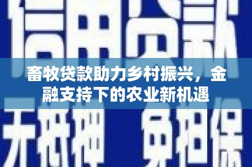 双河畜牧贷款助力乡村振兴，金融支持下的农业新机遇