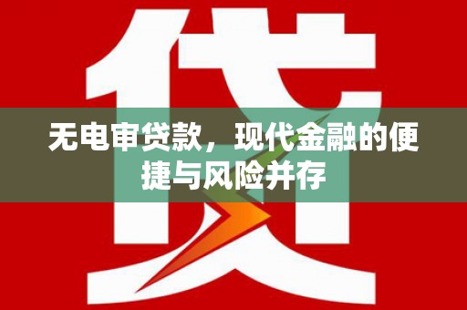 双河无电审贷款，现代金融的便捷与风险并存