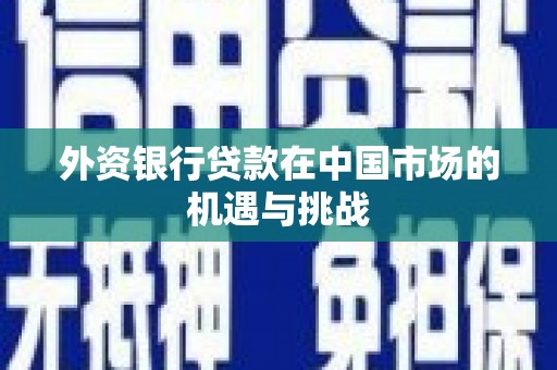 双河外资银行贷款在中国市场的机遇与挑战
