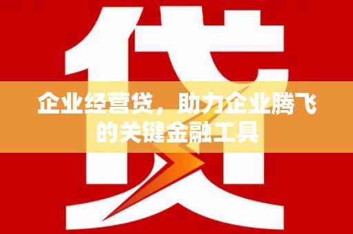 双河企业经营贷，助力企业腾飞的关键金融工具