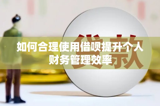 双河如何合理使用借呗提升个人财务管理效率