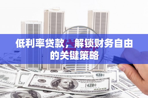 双河低利率贷款，解锁财务自由的关键策略