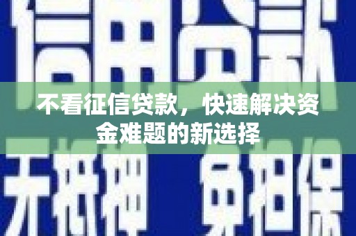 双河不看征信贷款，快速解决资金难题的新选择