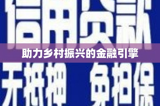 双河助力乡村振兴的金融引擎