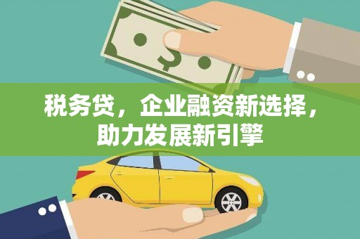 双河税务贷，企业融资新选择，助力发展新引擎