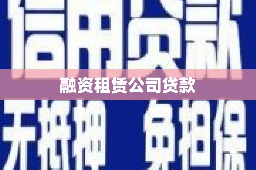 双河融资租赁公司贷款