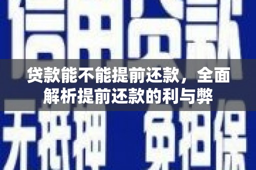 双河贷款能不能提前还款，全面解析提前还款的利与弊