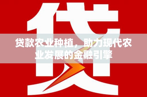 双河贷款农业种植，助力现代农业发展的金融引擎