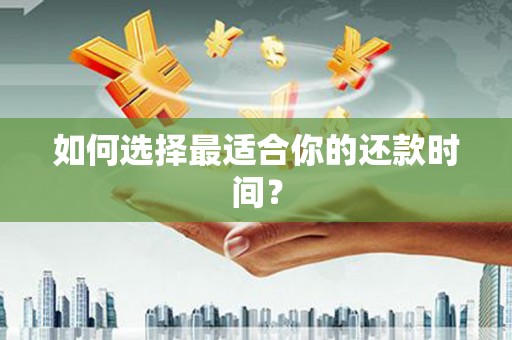 双河如何选择最适合你的还款时间？