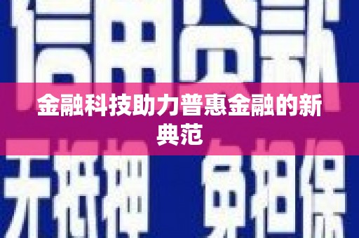双河金融科技助力普惠金融的新典范